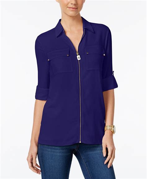 michael kors zip front shirt.